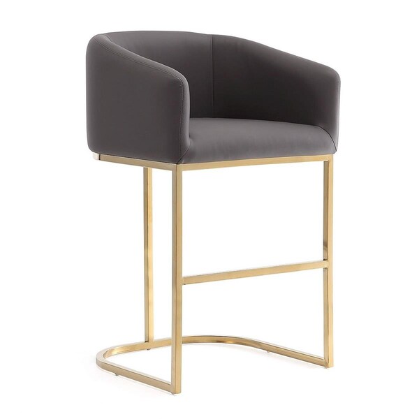 Celebracion Louvre Grey & Black Stainless Steel Barstool 40 x 21 x 20 in. CE3073850 - main